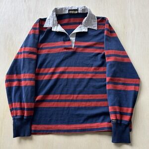 Vintage Nuggets Polo Shirt Mens Medium Blue Red Stripe Rugby Long Sleeve Korea